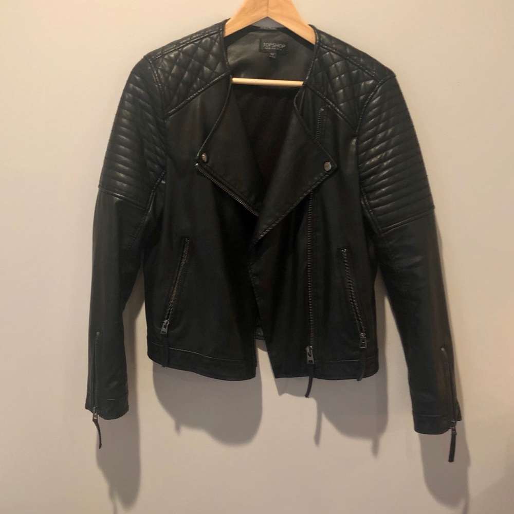 Topshop faux leather jacket